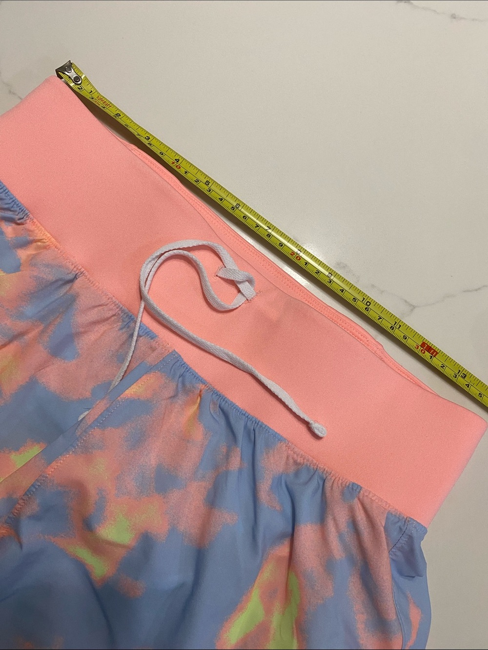 Under Armour Pastel Tie-Dye Running Shorts - Pink Waistband - Picture 6 of 7